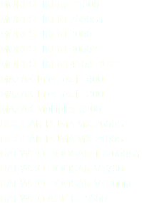 MORI SEIKI NZS1500
MORI SEIKI NL2500SY
MORI SEIKI NL3000
MORI SEIKI NL3000Y
MORI SEIKI NT4200 DCG
MAZAK Integrex j - 400
MAZAK Integrex i - 300
MAZAK Multiplex 6200
DOOSAN PUMA MX 2600ST
DOOSAN PUMA MX 2100ST
DAEWOO DOOSAN TT2000SY
DAEWOO DOOSAN VT750
DAEWOO DOOSAN VT900M
DAEWOO ACE HP5500
